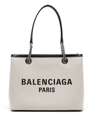 Balenciaga logo-print canvas tote bag - Neutrals