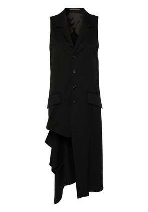 Yohji Yamamoto asymmetric sleeveless blazer - Black
