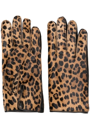 Maison Margiela sll-over leopard-print gloves - Brown