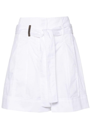 Peserico belted poplin shorts - White