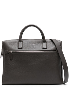 Canali grained leather briefcase - Brown
