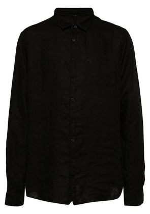 Poème Bohémien classic-collar linen shirt - Black