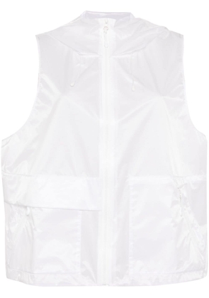 JNBY slouchy-hooded zip-up vest - White