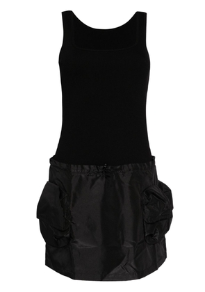 JNBY contrasting-fabrics sleeveless minidress - Black