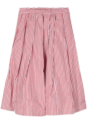 Comme Des Garçons Girl pleated striped cotton skirt - White
