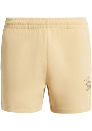 Lacoste slogan-embroidered cotton shorts - Neutrals