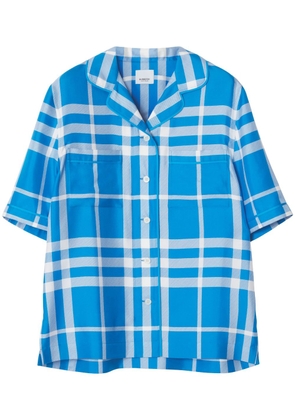 Burberry plaid-pattern silk shirt - Blue