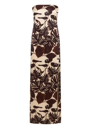 Nicholas Axelie botanical-print dress - Brown