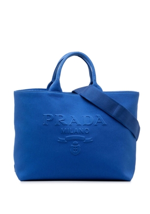Prada Pre-Owned 2013-2023 Medium Canvas Logo Drill satchel - Blue