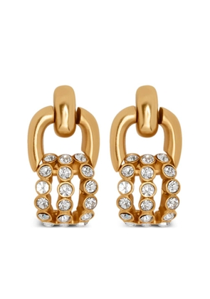 Oscar de la Renta Pave Link crystal-embellished earrings - Gold