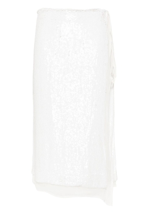 P.A.R.O.S.H. Gabriel sequinned wrap skirt - White