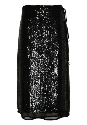 P.A.R.O.S.H. Gabriel sequinned wrap skirt - Black