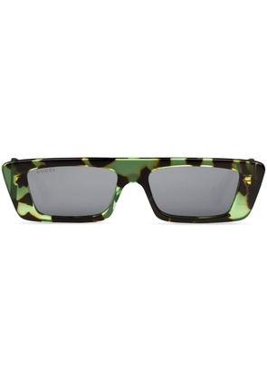 Gucci Eyewear tortoiseshell-effect rectangle-frame sunglasses - Green