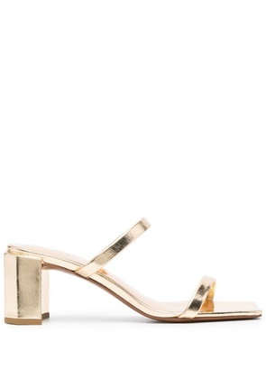 BY FAR Tanya 67mm metallic-effect leather mules - Gold