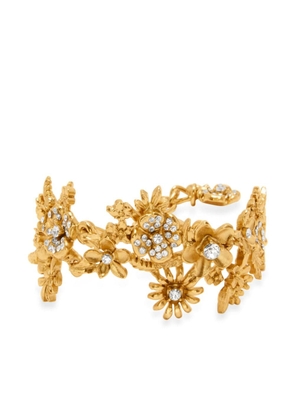Oscar de la Renta Flower Garden crystal-embellished bracelet - Gold