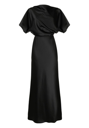Amsale draped satin gown - Black