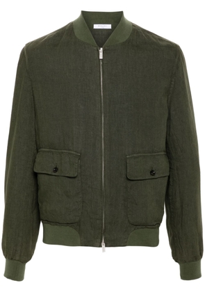 Boglioli linen bomber jacket - Green