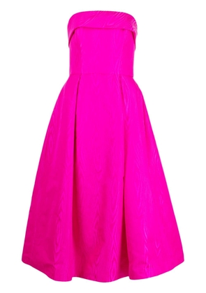 Amsale fold-pleat midi dress - Pink
