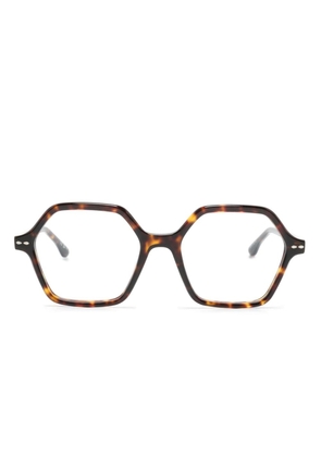 Isabel Marant Eyewear geometric-frame glasses - Brown