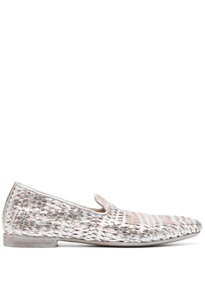 Officine Creative metallic-effect calf-leather loafers - Silver
