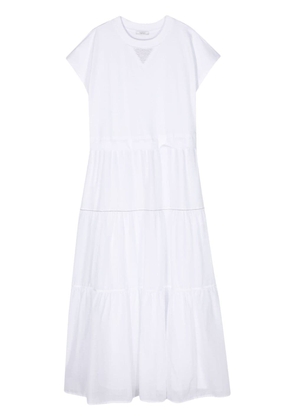 Peserico ruffled cotton T-shirt dress - White
