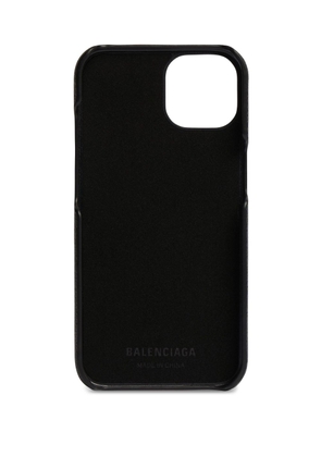 Balenciaga Cash leather iPhone 13 case - Black