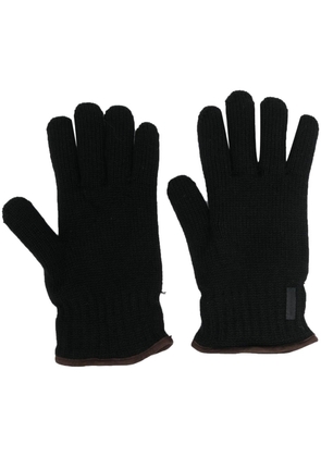 Paul & Shark wool knit gloves - Black