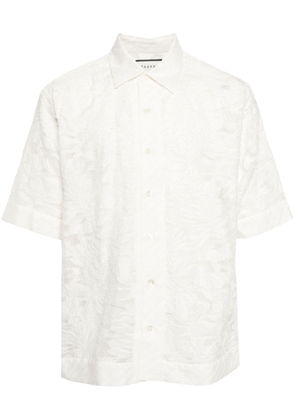Taakk floral-pattern sheer shirt - White