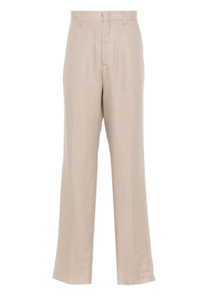 Tagliatore linen straight trousers - Neutrals