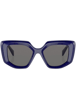 Prada Eyewear geometric-frame logo-detail sunglasses - Blue
