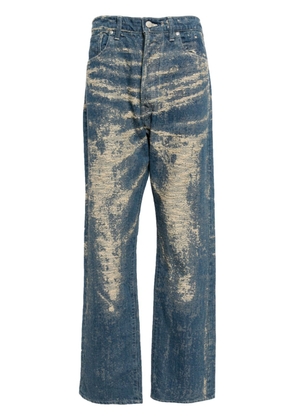 Taakk bleached-effect straight-leg jeans - Blue