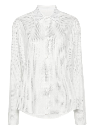 Giuseppe Di Morabito crystal-embellished poplin shirt - White