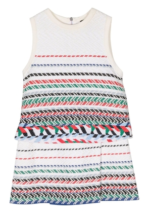 CHANEL Pre-Owned embroidered sleeveless dress - White