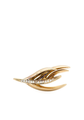 Shaun Leane gold vermeil Feather diamond single stud earring - Green