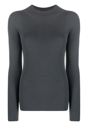 Emporio Armani long-sleeved ribbed-knit jumper - Grey