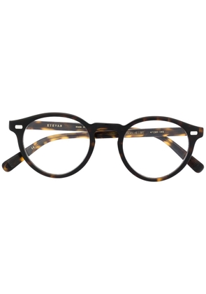 Eyevan7285 Puerto round-frame glasses - Brown