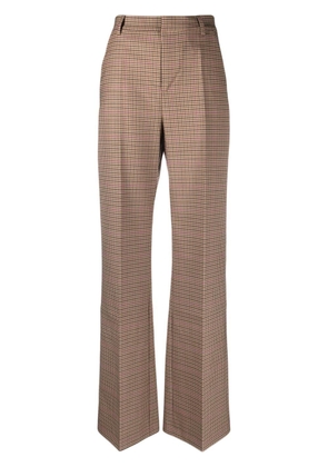 THE ANDAMANE high-waisted checked trousers - Brown