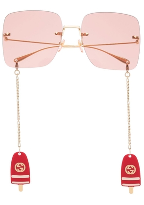 Gucci Eyewear rimless oversized-frame sunglasses - Gold