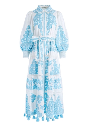 alice + olivia Shira floral-embroidered shirtdress - White