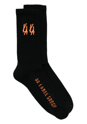 44 LABEL GROUP intarsia-knit logo socks - Black