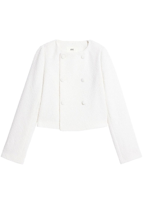 AMI Paris cropped tweed jacket - White