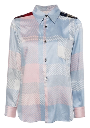 Comme Des Garçons check-pattern detailing shirt - Blue