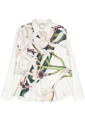 Pierre-Louis Mascia Aloe floral-print silk shirt - Neutrals