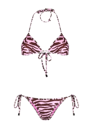 The Attico zebra-print bikini - Brown