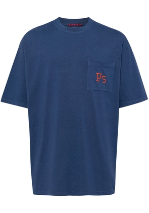 PRESIDENT'S logo-embroidered cotton T-shirt - Blue