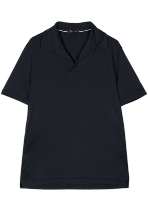 Colombo short-sleeve straight-hem polo shirt - Blue