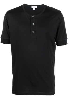Sunspel short-sleeve Henley T-shirt - Black