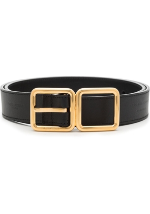 Saint Laurent double-buckle leather belt - Black