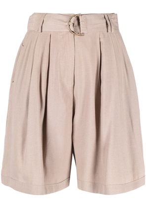 Max & Moi high-waisted pleated shorts - Neutrals