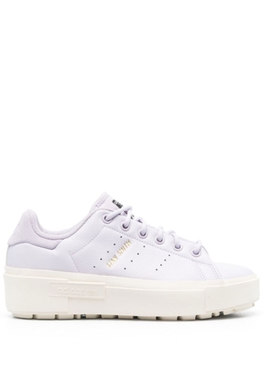 adidas logo stamp low-top leather sneakers - Purple